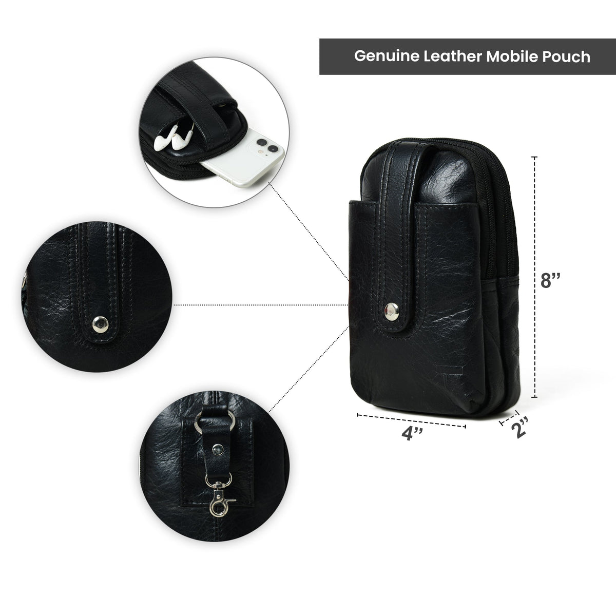 Jet-Set Organizer: Leather Phone Pouch by Classy Leather Bags