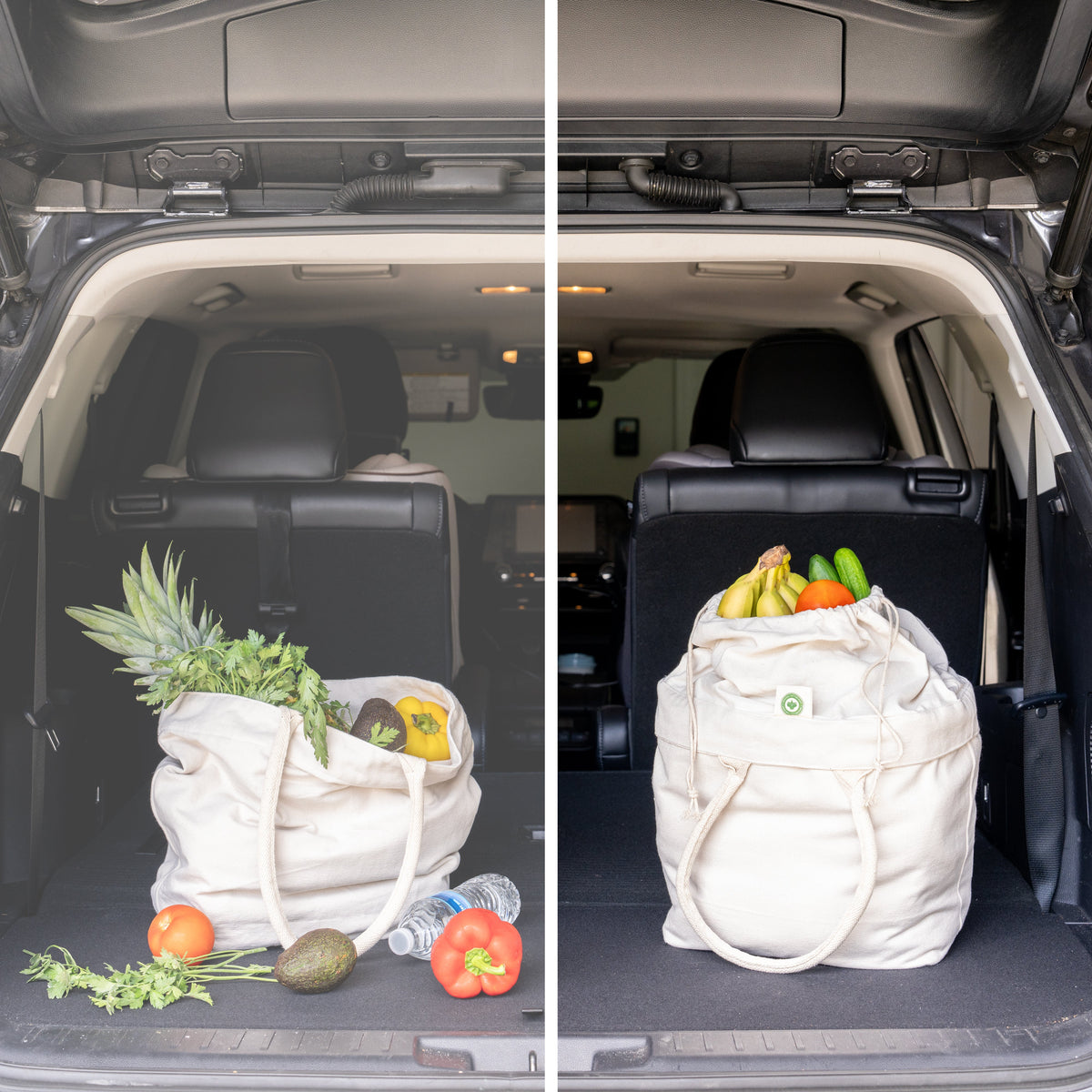 Canvas Grocery Tote with Drawstring by Organic Cotton Mart