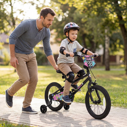 kids bike with monster graphics and training wheels by GBruno Store, view 26