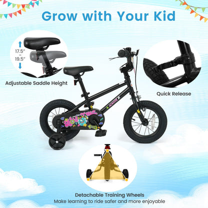 kids bike with monster graphics and training wheels by GBruno Store, view 14