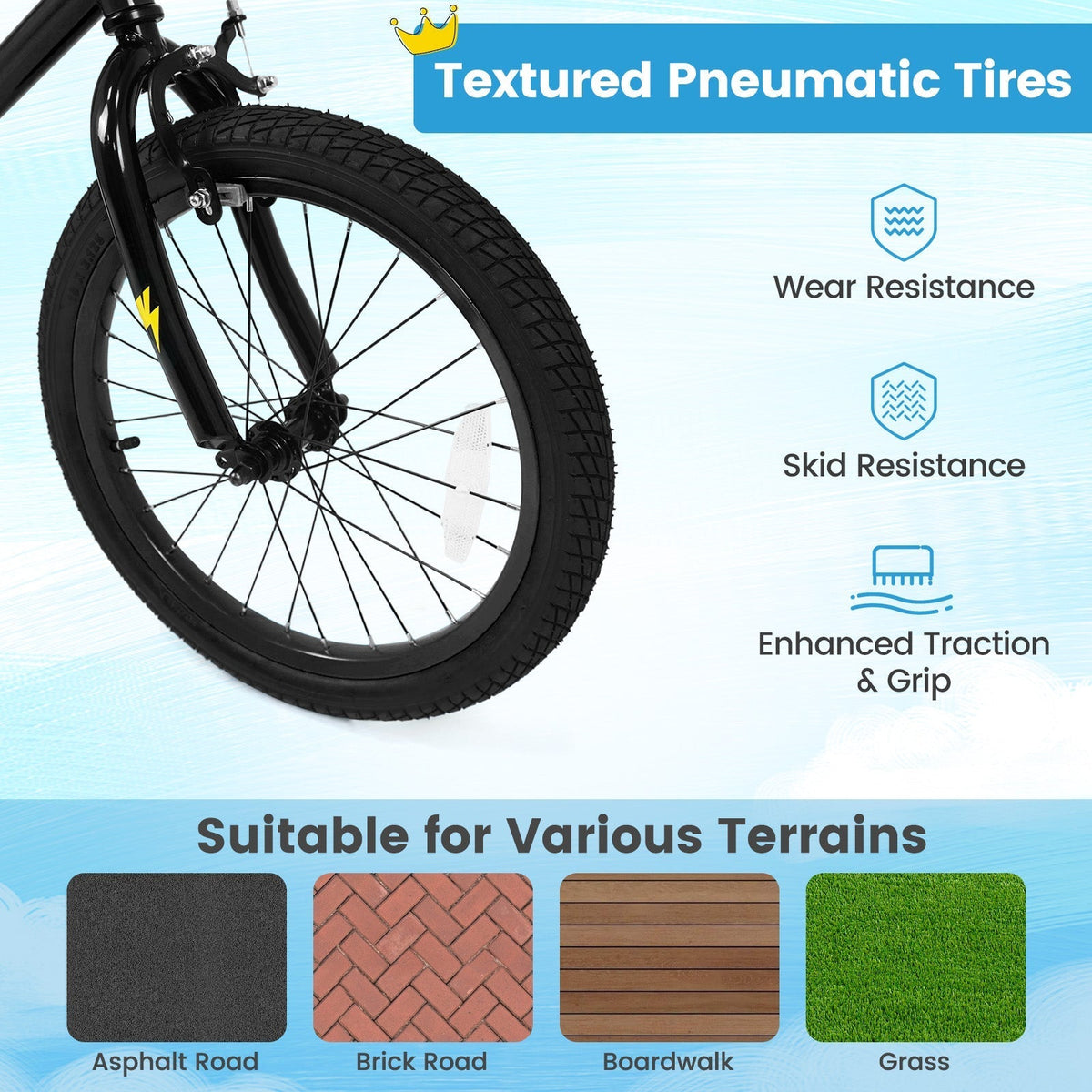 kids bike with monster graphics and training wheels by GBruno Store, view 7