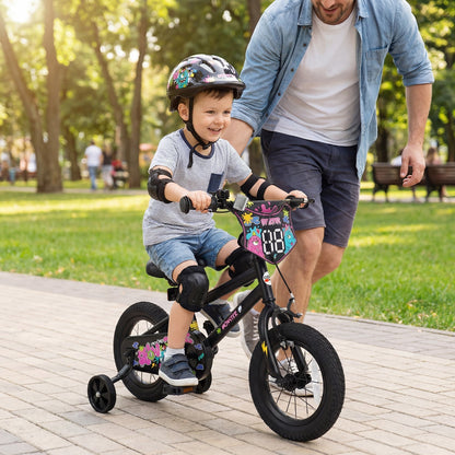 kids bike with monster graphics and training wheels by GBruno Store, view 10