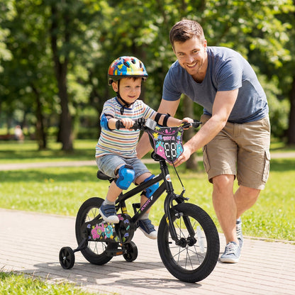 kids bike with monster graphics and training wheels by GBruno Store, view 18