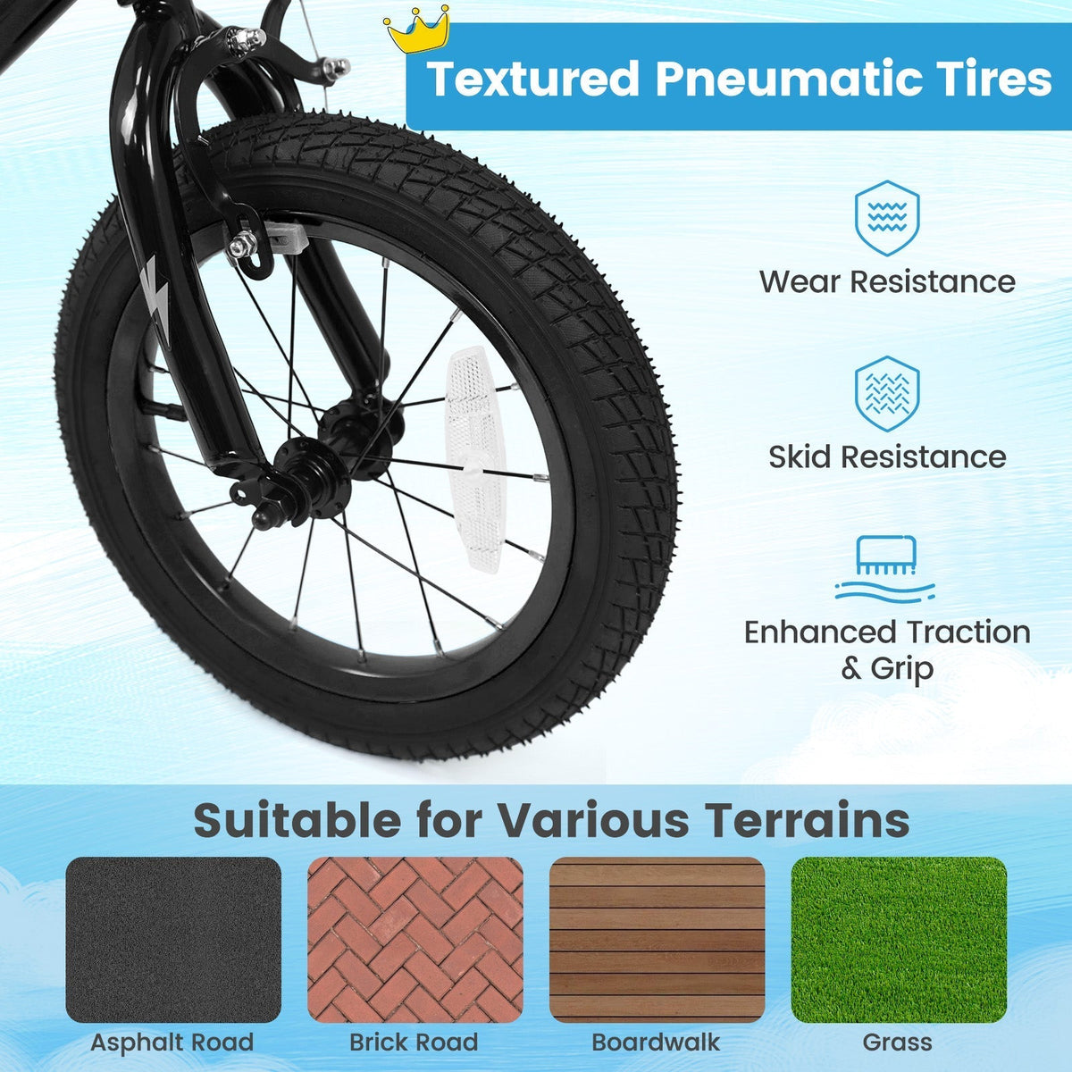 kids bike with monster graphics and training wheels by GBruno Store, view 22