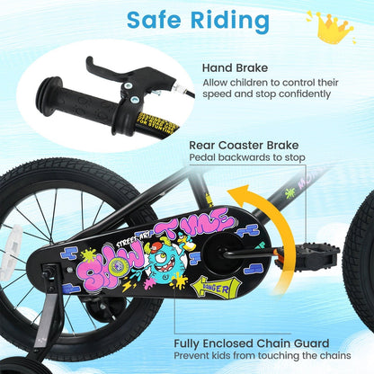 kids bike with monster graphics and training wheels by GBruno Store, view 29