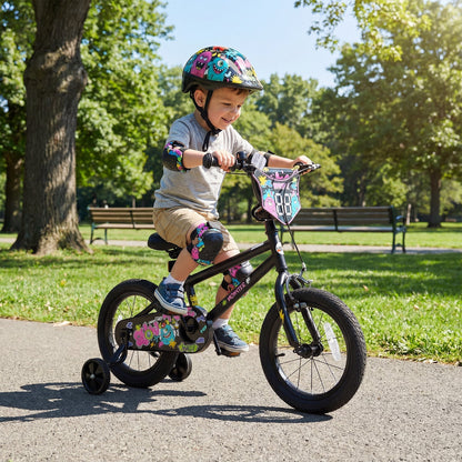 kids bike with monster graphics and training wheels by GBruno Store, view 17
