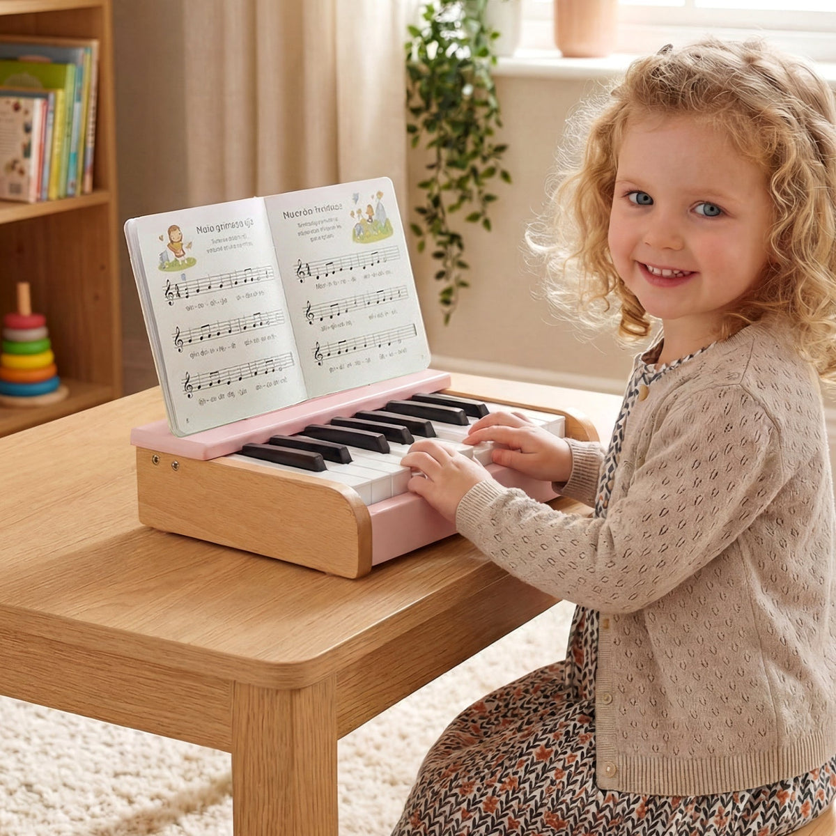 18-key wooden kids piano with music stand by GBruno Store, view 9