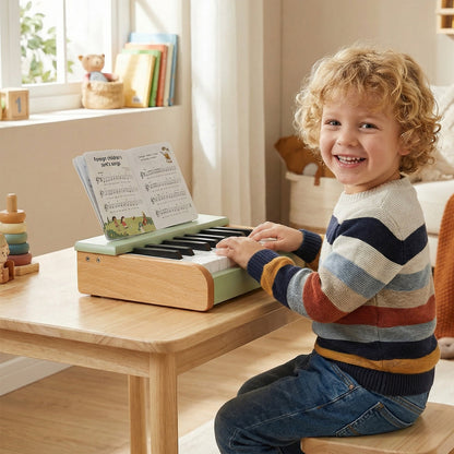 18-key wooden kids piano with music stand by GBruno Store