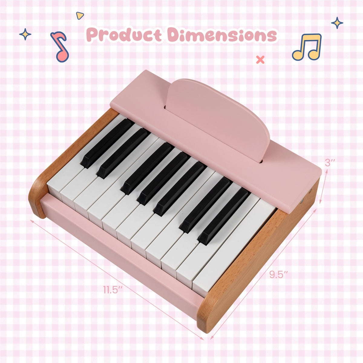 18-key wooden kids piano with music stand by GBruno Store, view 13