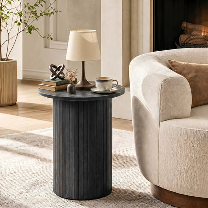 18 inch round fluted pedestal side table by DirectDeals, view 22