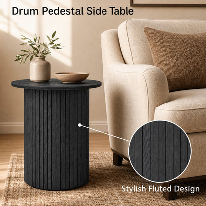 18 inch round fluted pedestal side table by DirectDeals, view 24