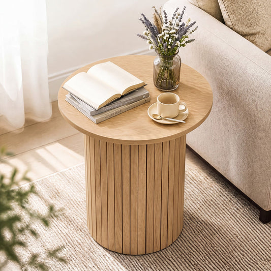 18 inch round fluted pedestal side table by DirectDeals