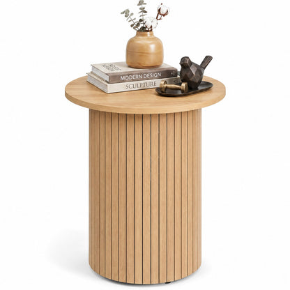 18 inch round fluted pedestal side table by DirectDeals, view 4