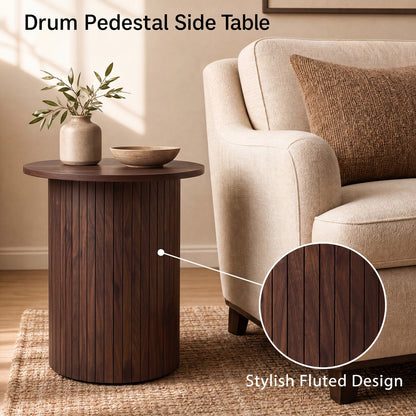 18 inch round fluted pedestal side table by DirectDeals, view 16