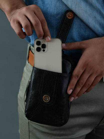 Jet-Set Organizer: Leather Phone Pouch by Classy Leather Bags