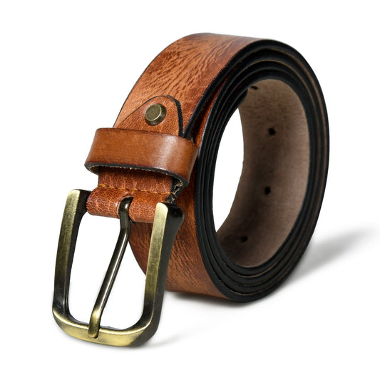 Formal Tan Leather Belt for Men by Classy Leather Bags