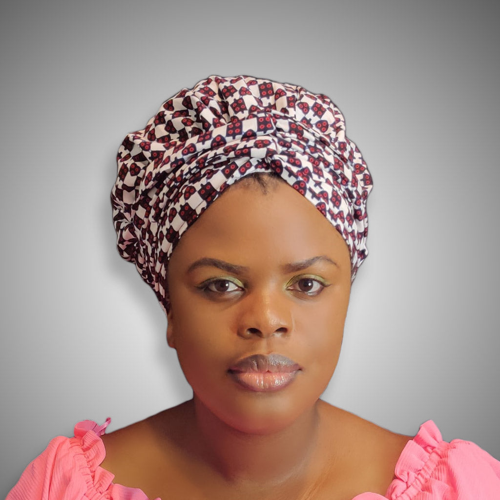 African print bonnet wrap – view 7