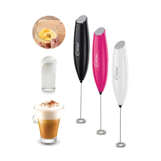 Kiwi Milk Frother for Coffee, Latte & Cappuccino - Portable Handheld Battery Operated Frother by Beauty Care Bag