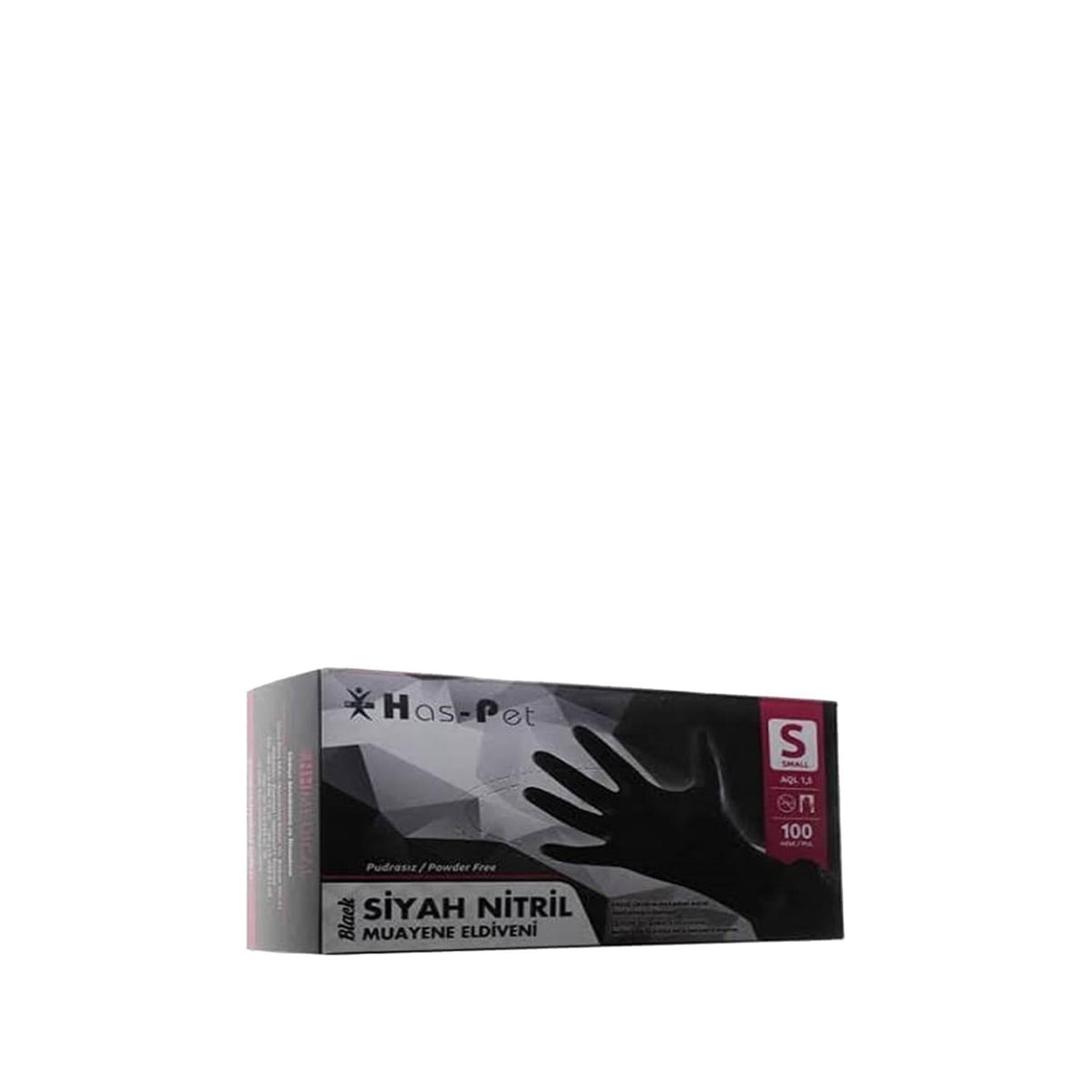 Has-Pet Black Nitrile Examination Gloves - Small, 100 Count - Latex-Free, Puncture Resistant Medical Gloves by Beauty Care Bag