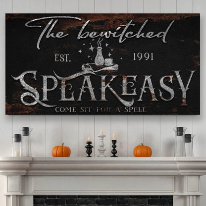 The Bewitched Speakeasy Halloween Sign III by Tailored Canvases