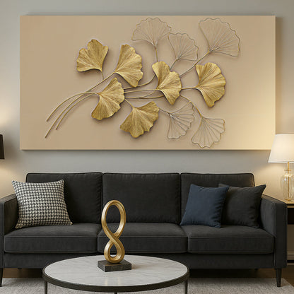 Golden Botanical Wall Art by Tailored Canvases