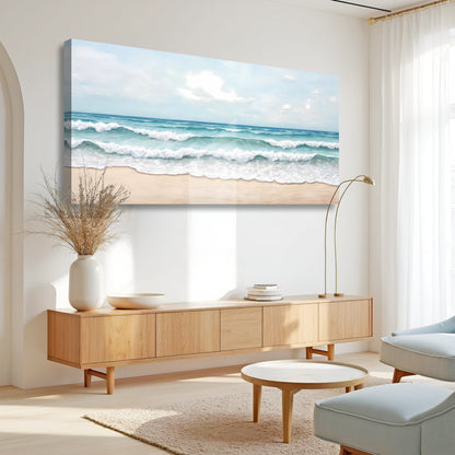Serene Ocean Wave Coastal Wall Art by Tailored Canvases