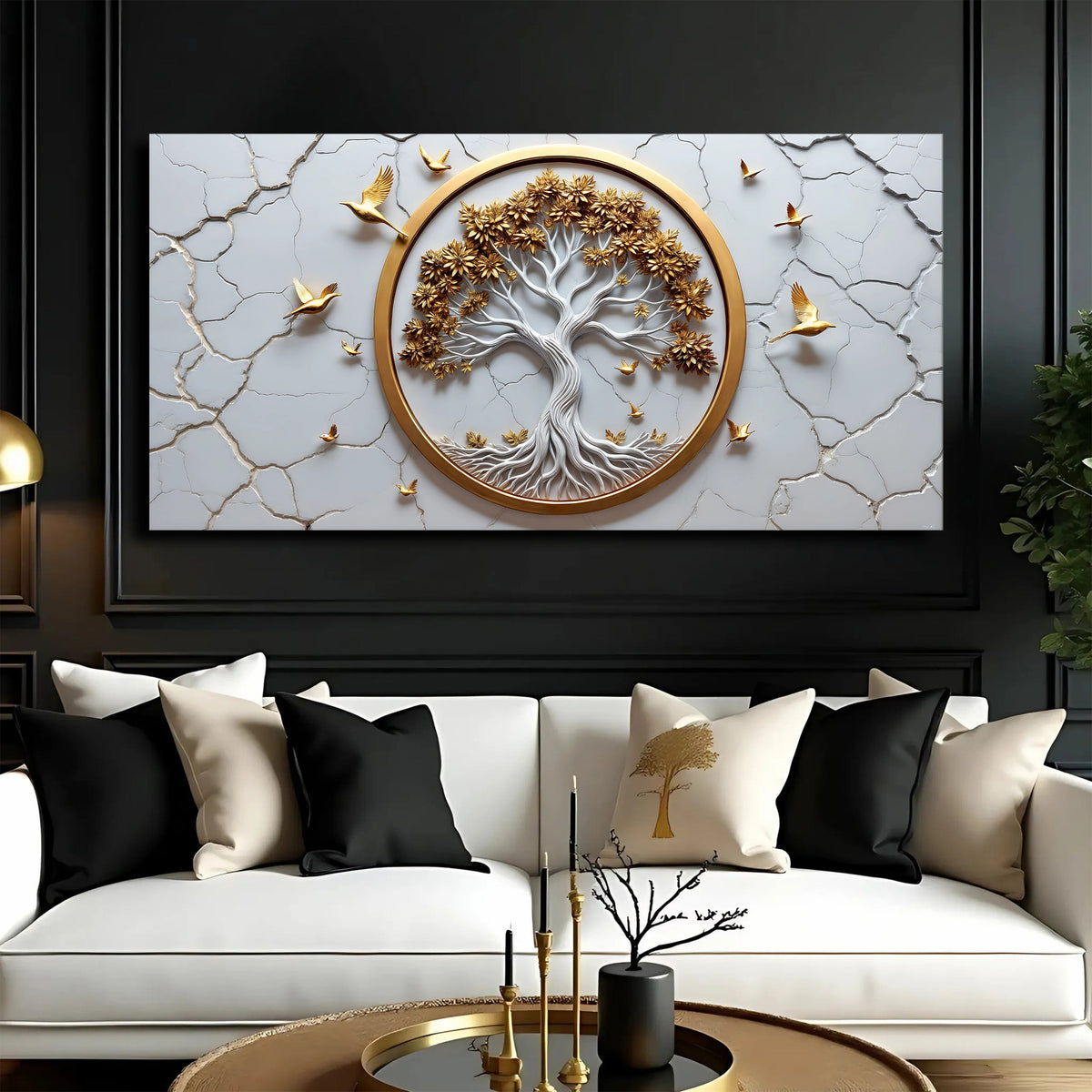3D Celtic Tree of Life Wall Art, White canvas by Tailored Canvases