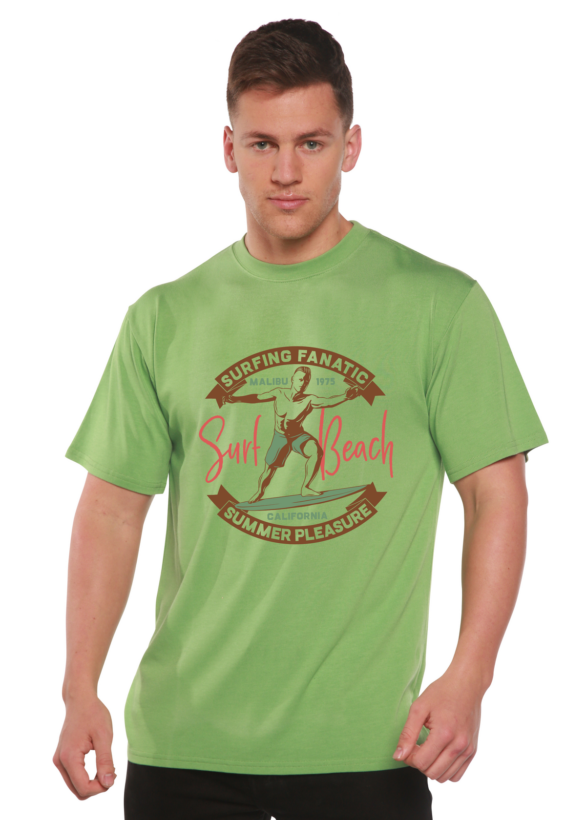 Surf Beach men's bamboo graphic T-shirt – view 2