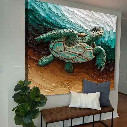 3D Turtle Wall Art canvas by Tailored Canvases, view 2