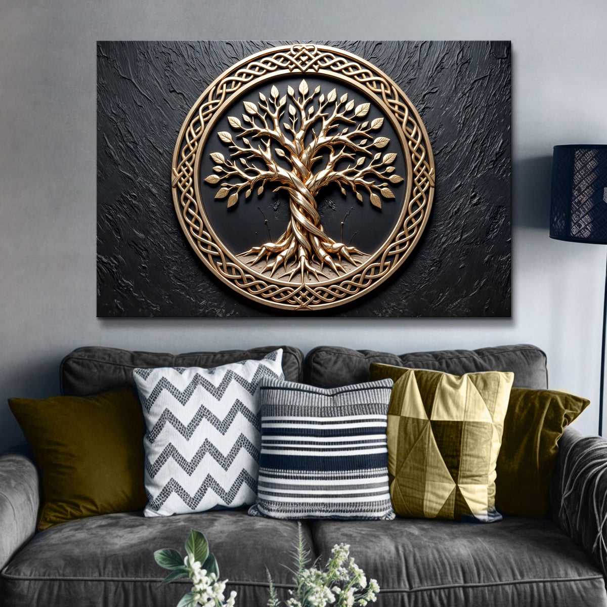3D Celtic Tree of Life Wall Art V canvas by Tailored Canvases, view 3