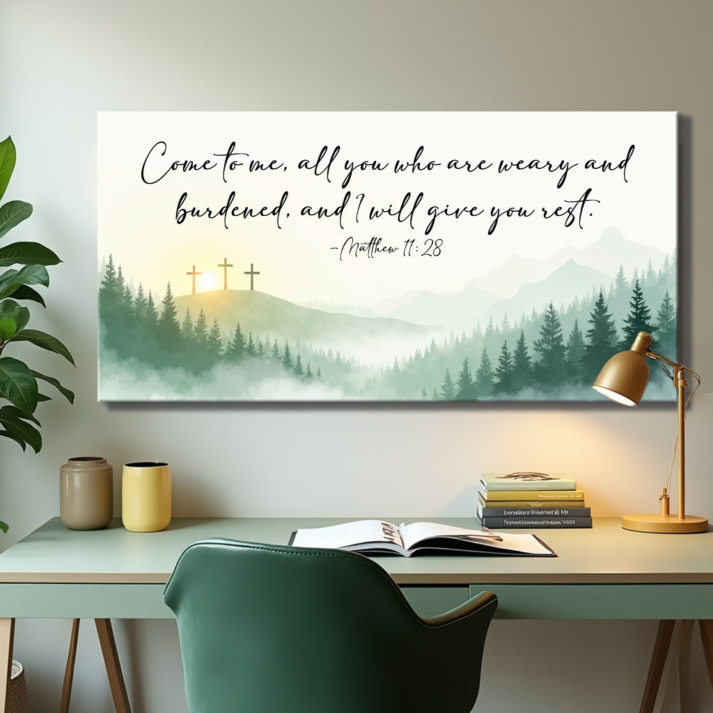 Come To Me - Matthew 11:28 Faith Sign by Tailored Canvases