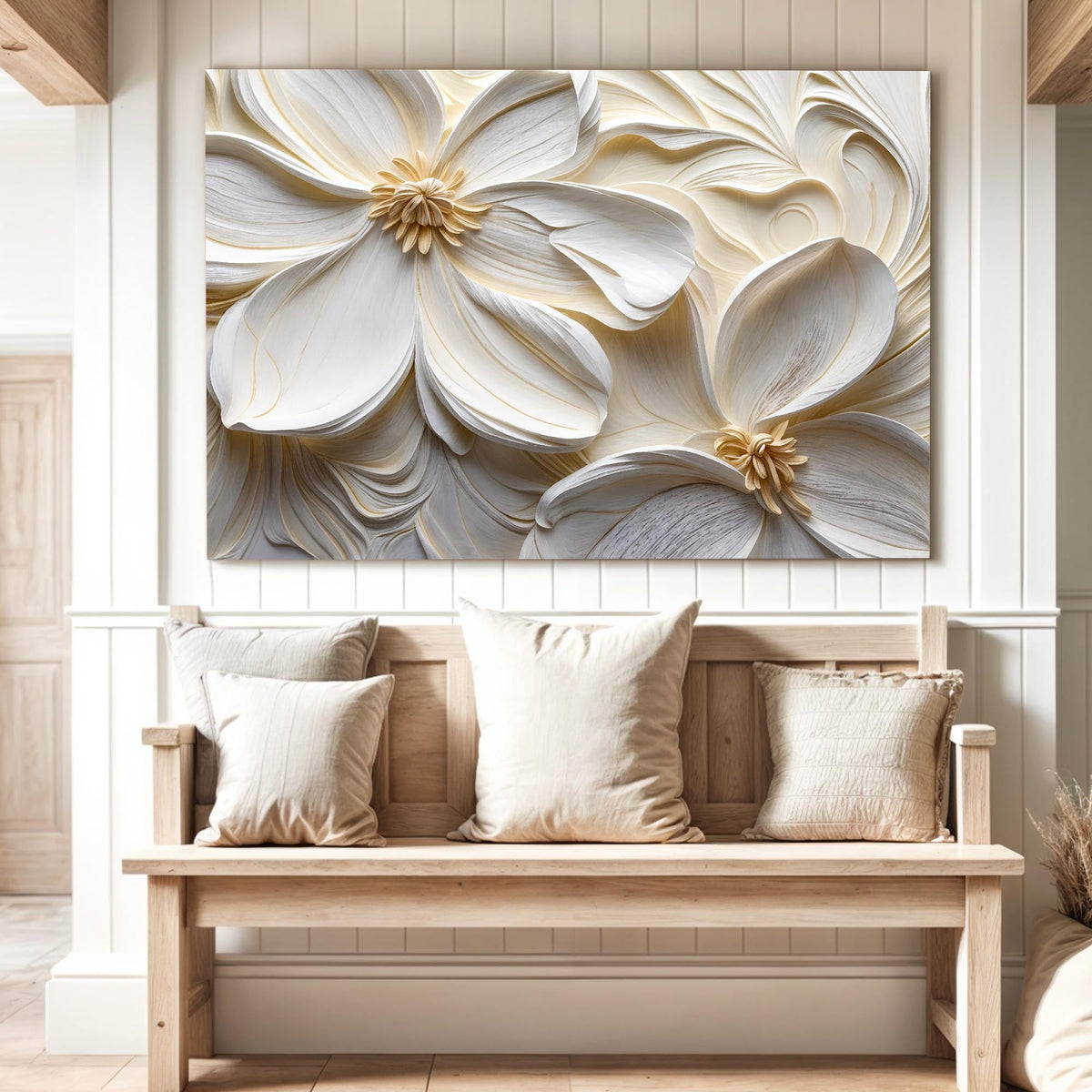 3D Minimalist Flower Wall Art II canvas by Tailored Canvases