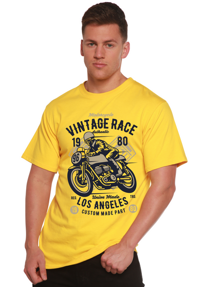 Vintage Race men's bamboo graphic T-shirt – view 2