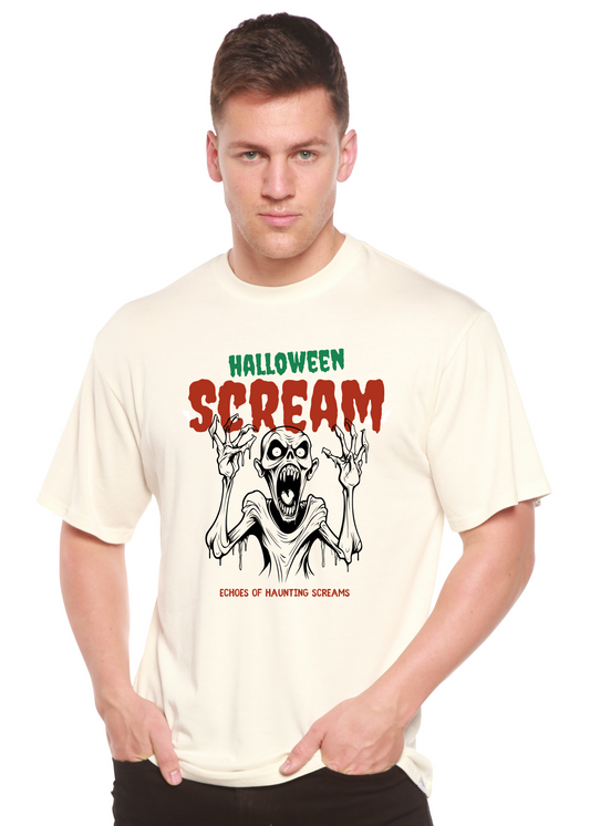 Halloween Scream men's bamboo graphic T-shirt – view 2