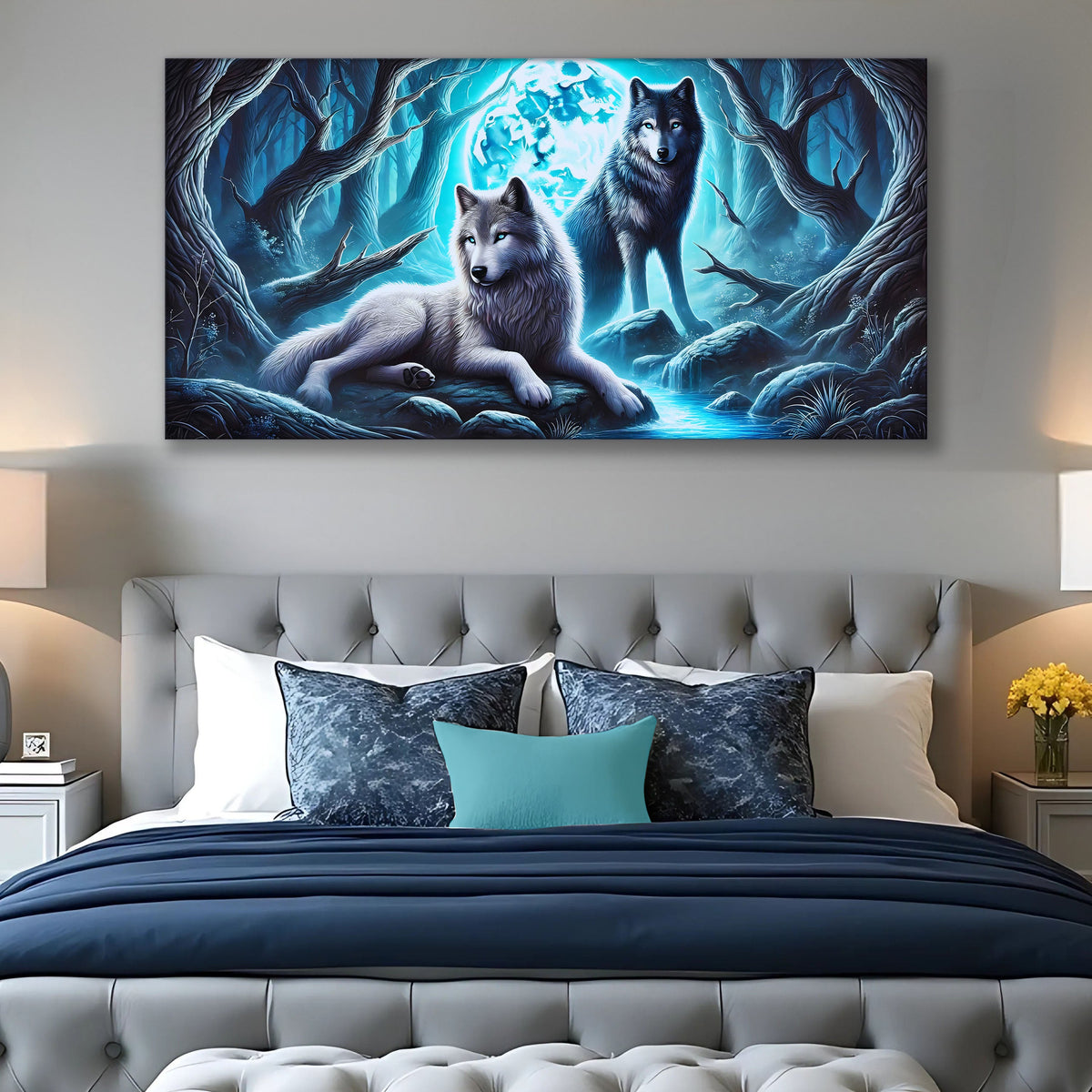 3D Wolves Wall Art canvas by Tailored Canvases