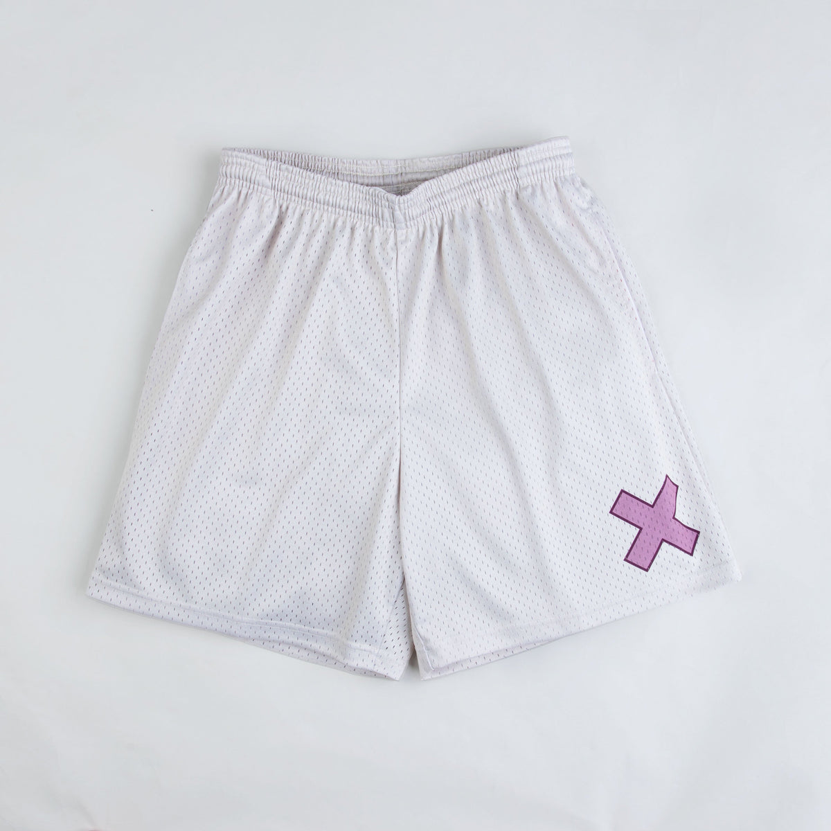 Creme basic mesh shorts