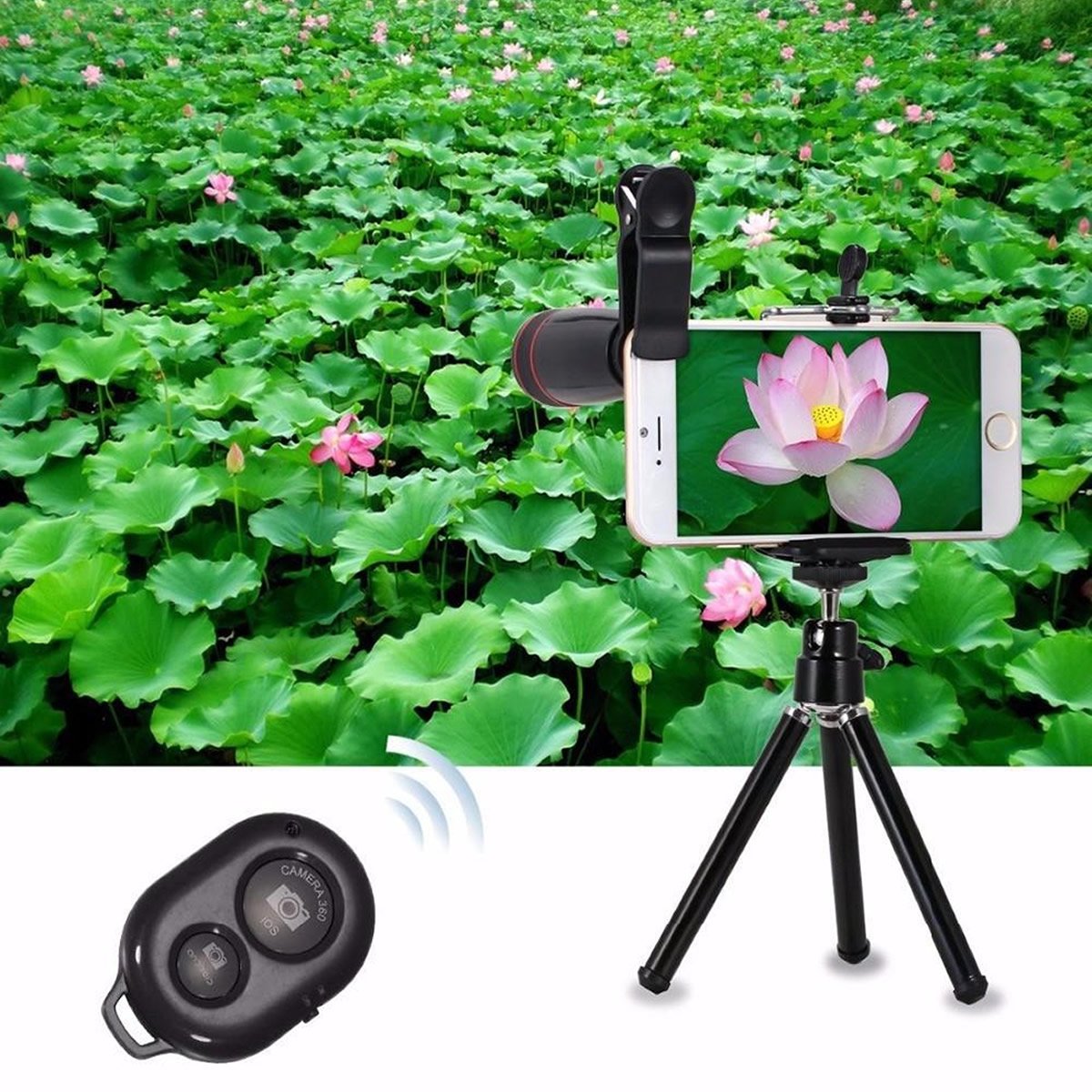 11-in-1 smartphone camera lens kit, Salmon Lucky, view 2