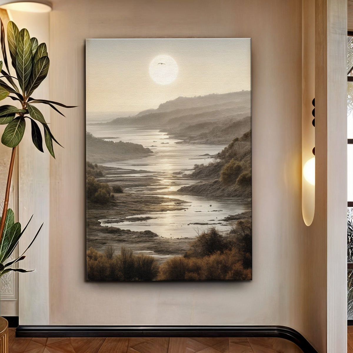 Misty Shores Coastal Impasto Wall Art by Tailored Canvases