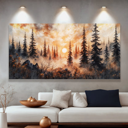 Rustic Forest Sunset Wall Art by Tailored Canvases