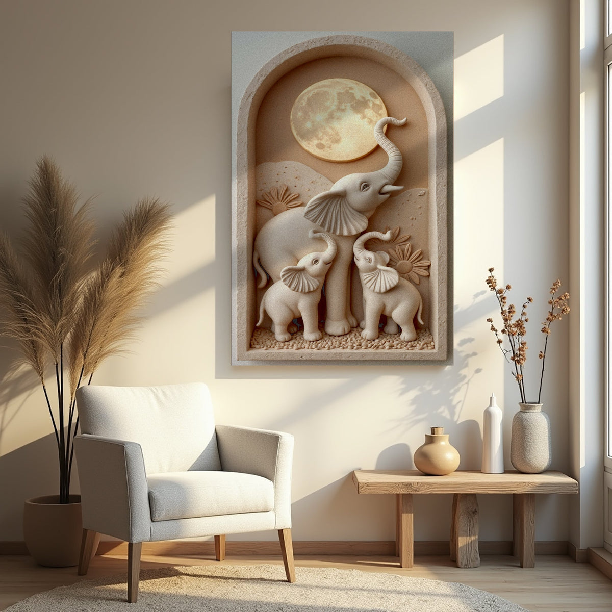 Elephant Harmony Wall Art by Tailored Canvases