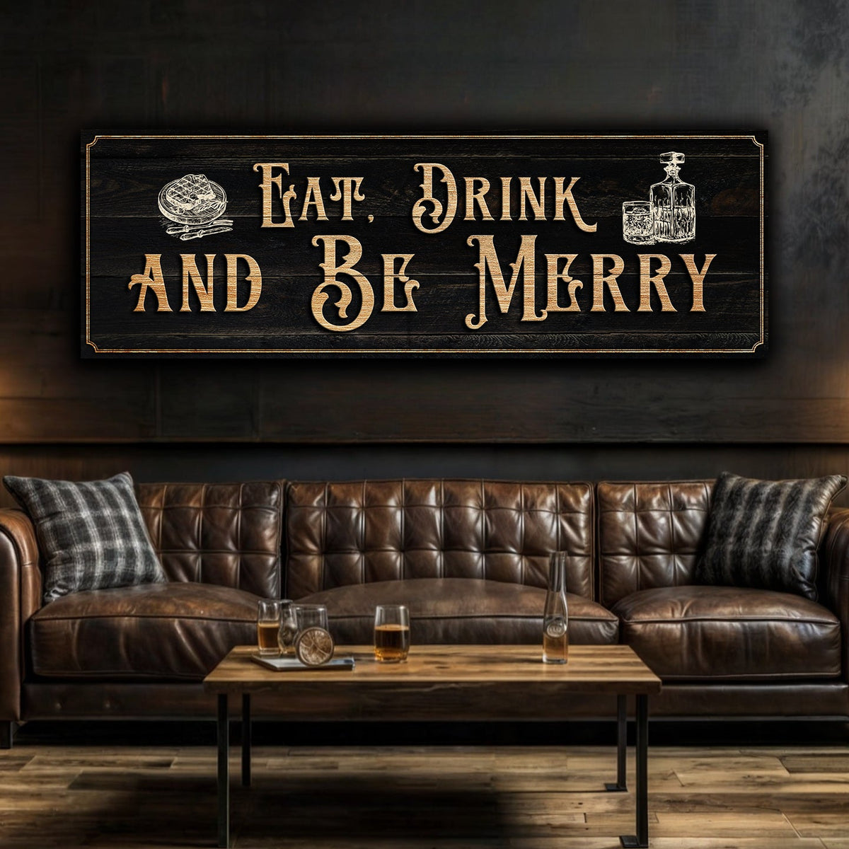 Eat, Drink And Be Merry Family Sign by Tailored Canvases