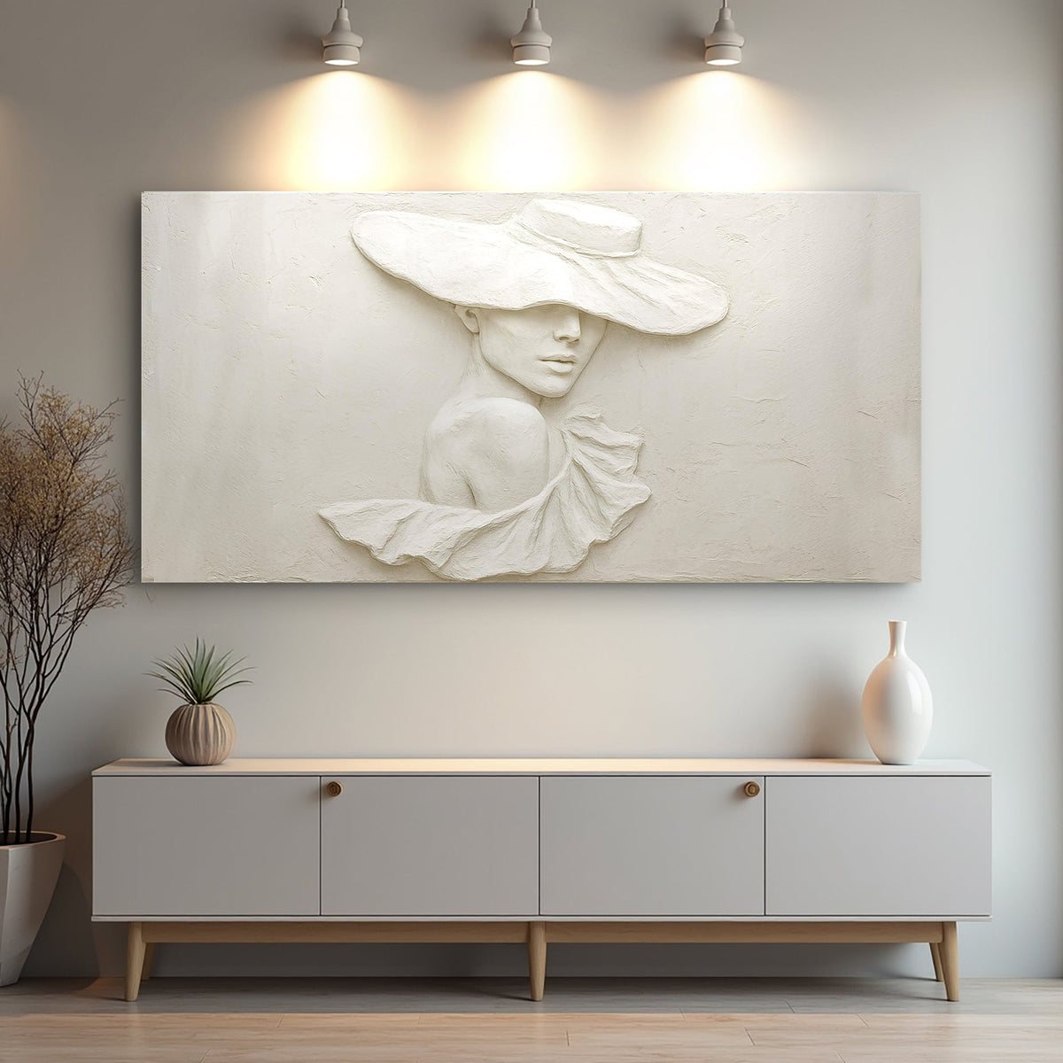 3D Minimalist Female Portrait Wall Art canvas by Tailored Canvases