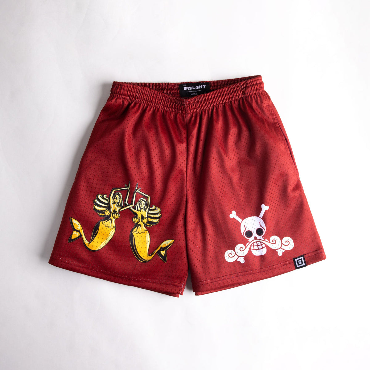 Roger anime mesh shorts with sublimated design