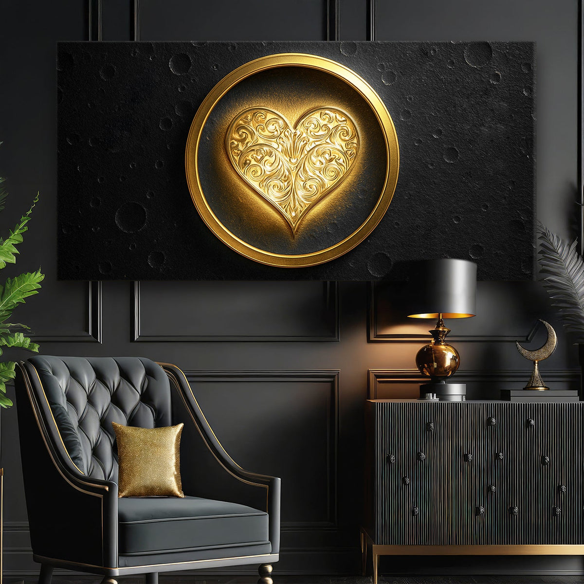 Heart Eclipse Wall Art by Tailored Canvases