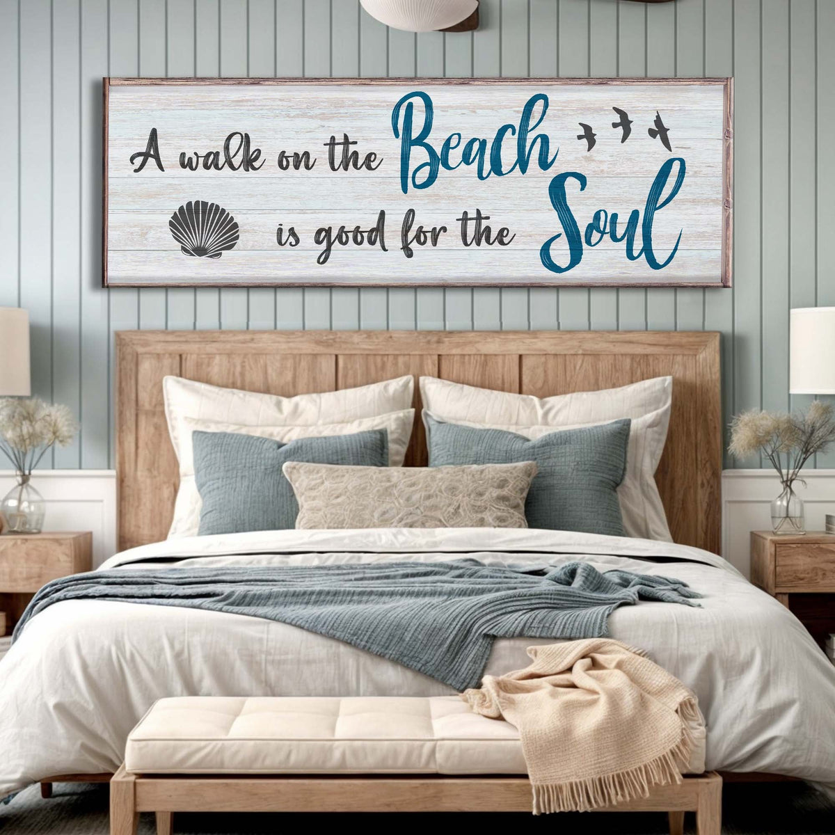 A Walk On The Beach canvas sign II by Tailored Canvases