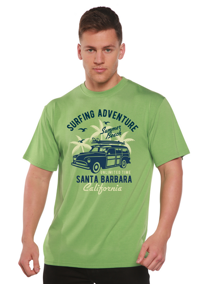 Surfing Adventure men's short sleeve graphic T-shirt in bamboo viscose and organic cotton