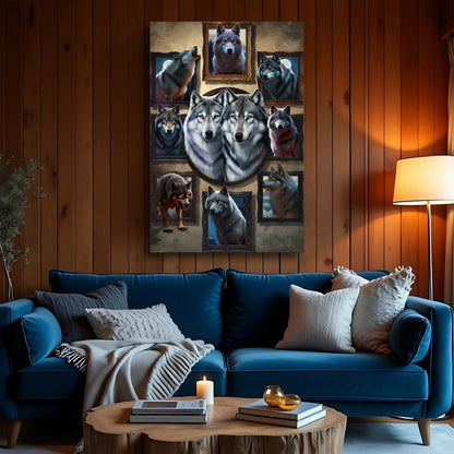 3D Wolf Collage Wall Art canvas by Tailored Canvases, view 2