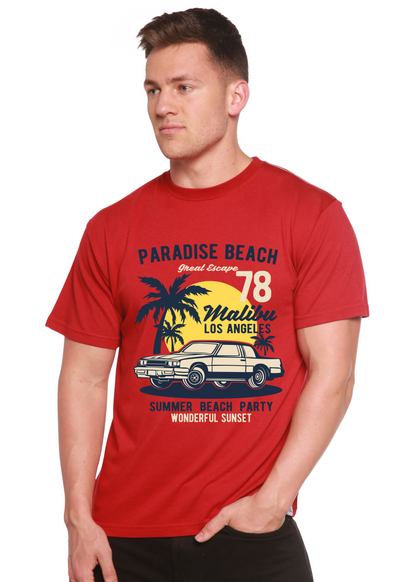 Paradise Beach men's bamboo graphic T-shirt – view 4