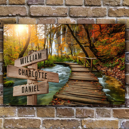 To The Woods Family Names Sign by Tailored Canvases