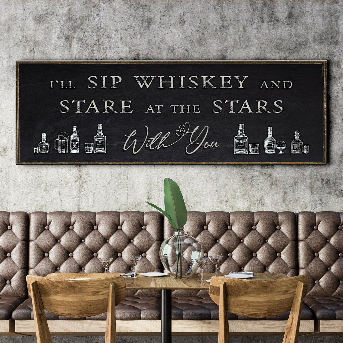 Sip Whiskey With You Bar Sign II by Tailored Canvases